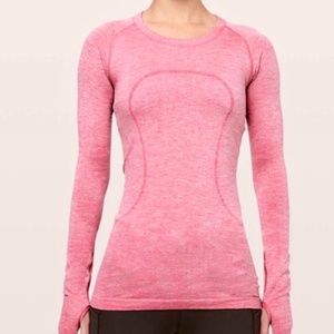 LULULEMON Swiftly Long Sleeve Top - Pink, Size 4